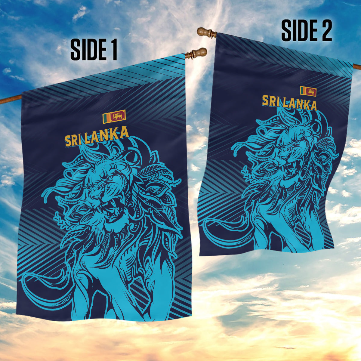 Sri Lanka Cricket Lion World Cup 2024 Garden Flag Gradient Inspiration - Wonder Print Shop
