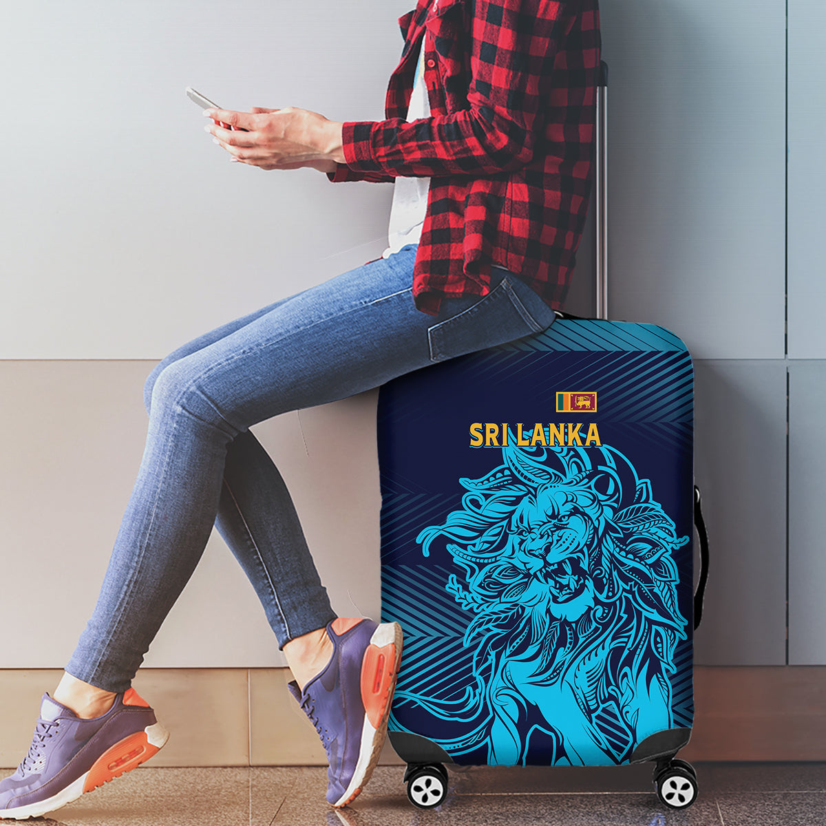Sri Lanka Cricket Lion World Cup 2024 Luggage Cover Gradient Inspiration - Wonder Print Shop
