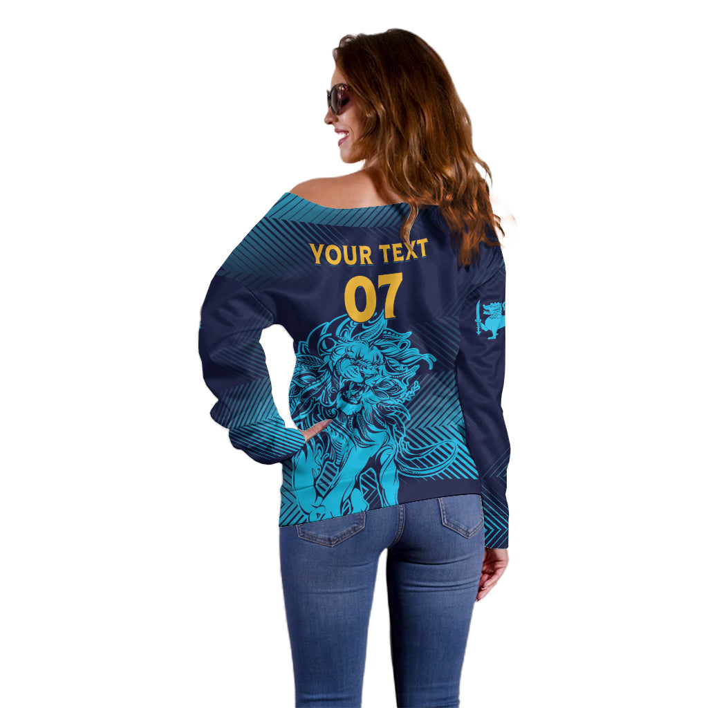 Sri Lanka Cricket Lion World Cup 2024 Off Shoulder Sweater Gradient Inspiration - Wonder Print Shop