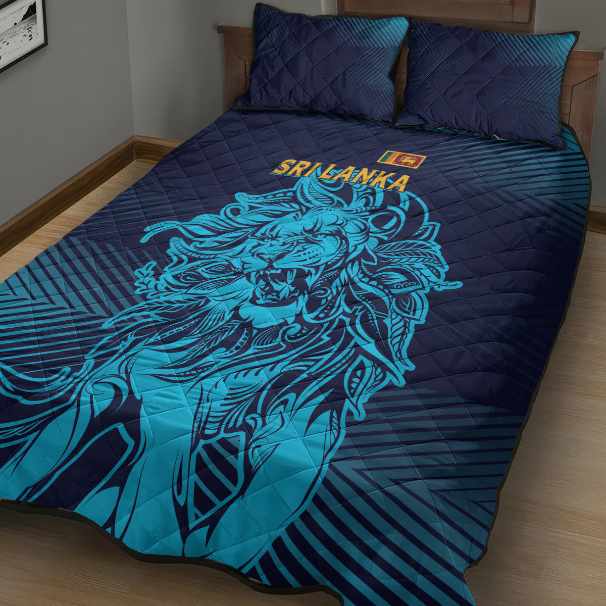 Sri Lanka Cricket Lion World Cup 2024 Quilt Bed Set Gradient Inspiration - Wonder Print Shop