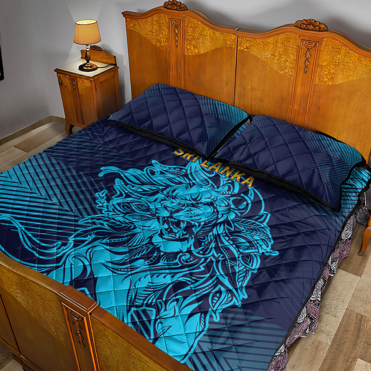 Sri Lanka Cricket Lion World Cup 2024 Quilt Bed Set Gradient Inspiration - Wonder Print Shop