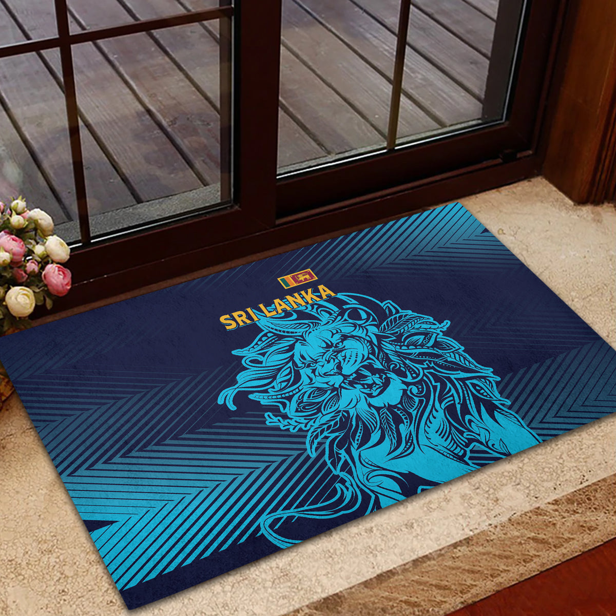 Sri Lanka Cricket Lion World Cup 2024 Rubber Doormat Gradient Inspiration - Wonder Print Shop