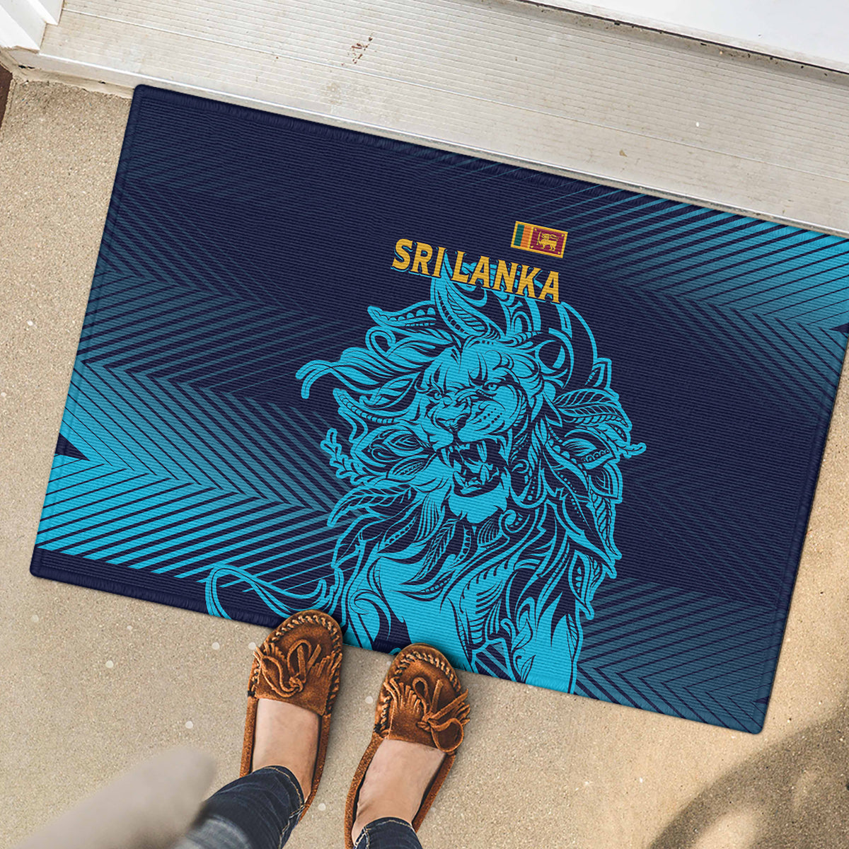 Sri Lanka Cricket Lion World Cup 2024 Rubber Doormat Gradient Inspiration - Wonder Print Shop