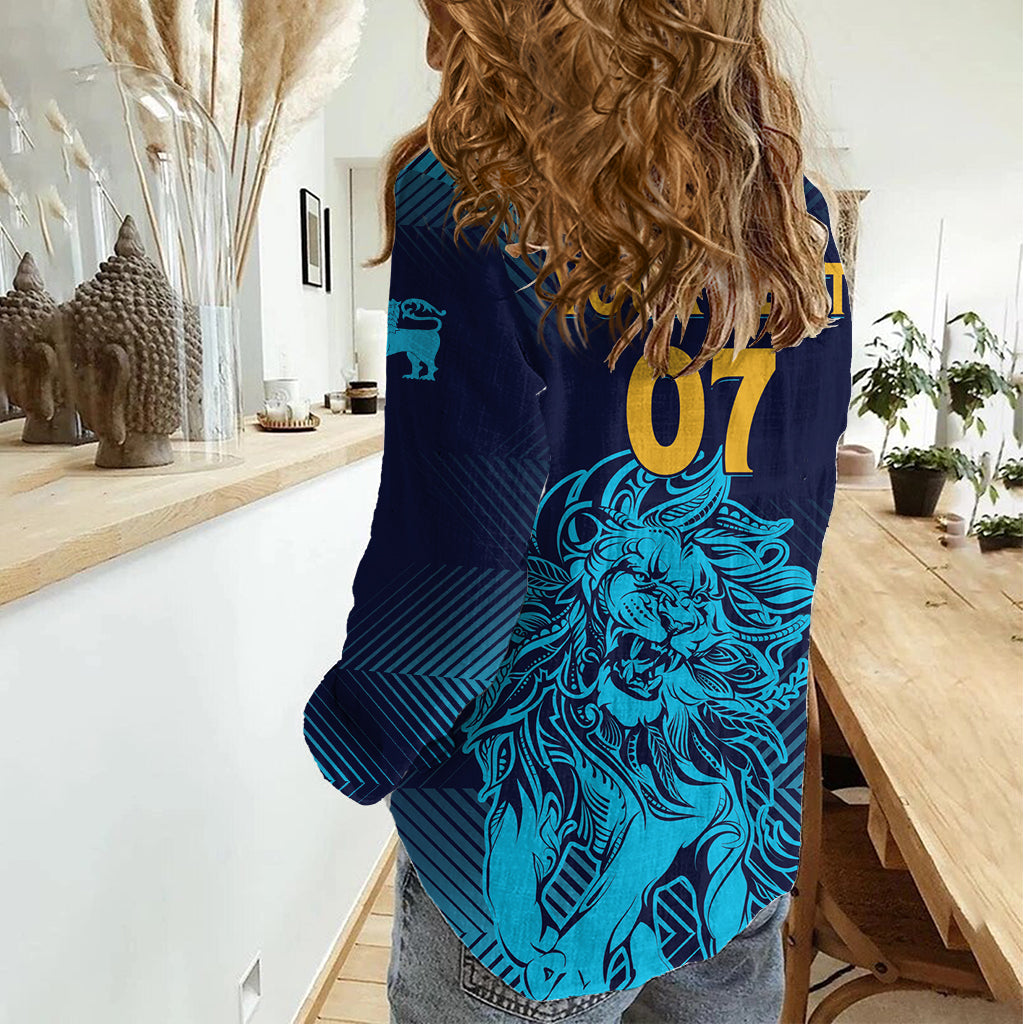 Sri Lanka Cricket Lion World Cup 2024 Women Casual Shirt Gradient Inspiration - Wonder Print Shop