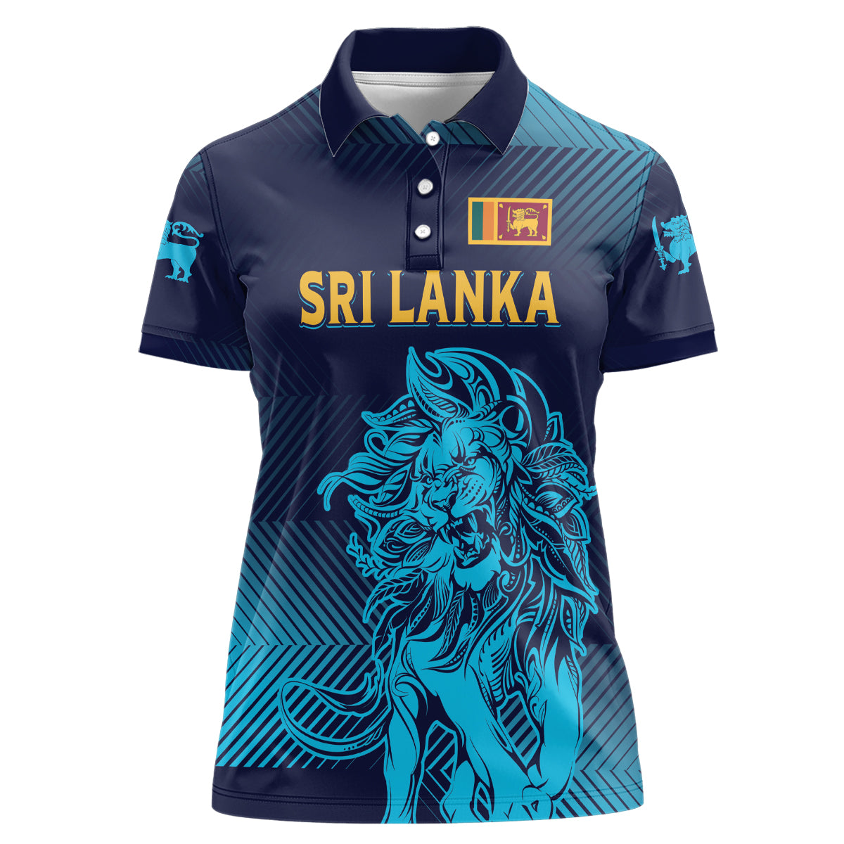 Sri Lanka Cricket Lion World Cup 2024 Women Polo Shirt Gradient Inspiration - Wonder Print Shop