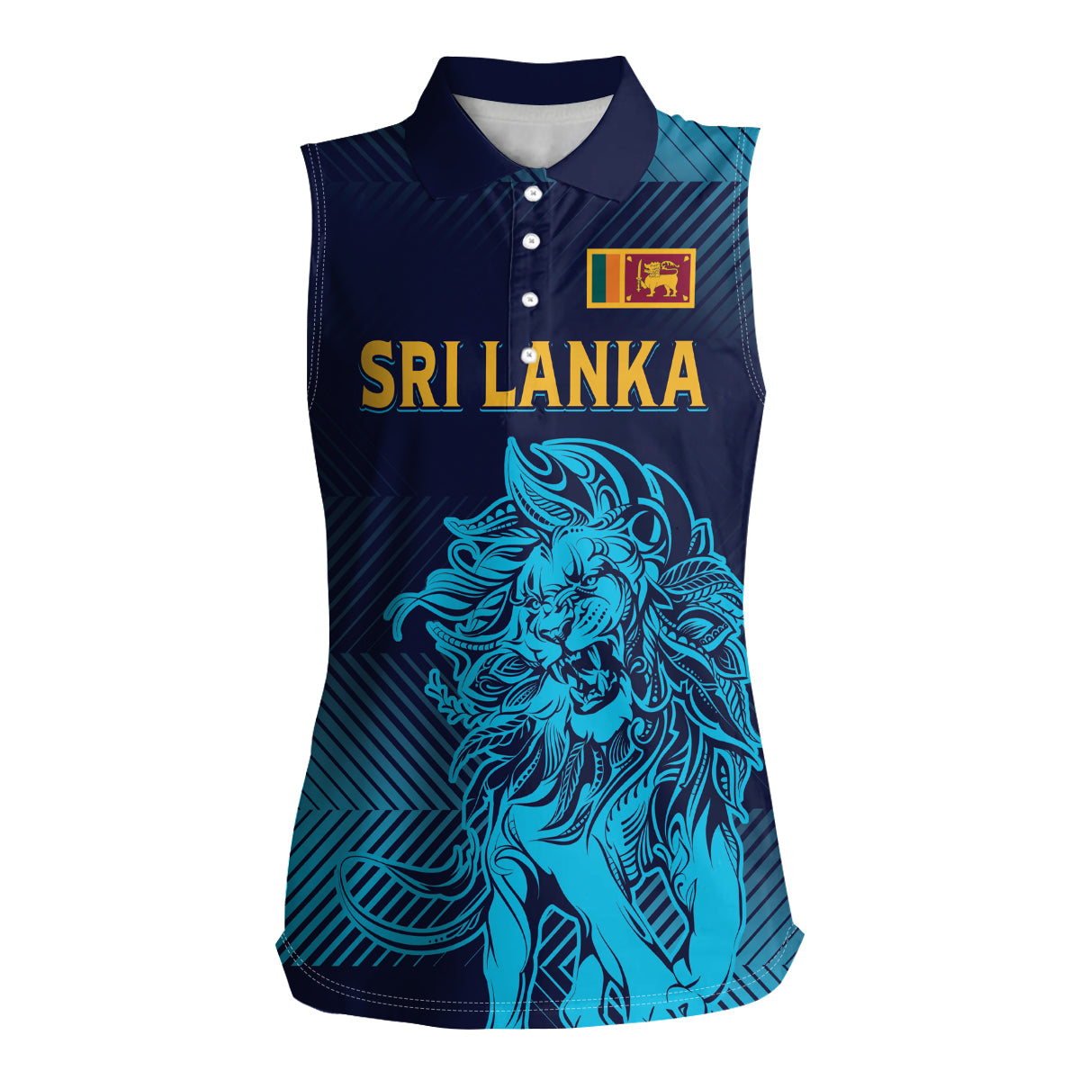 Sri Lanka Cricket Lion World Cup 2024 Women Sleeveless Polo Shirt Gradient Inspiration - Wonder Print Shop