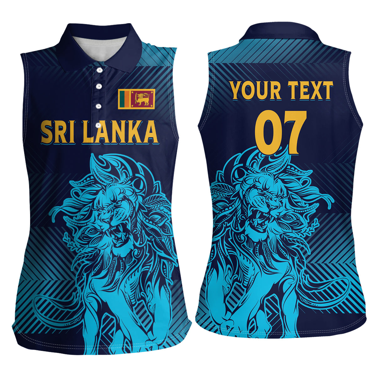 Sri Lanka Cricket Lion World Cup 2024 Women Sleeveless Polo Shirt Gradient Inspiration - Wonder Print Shop