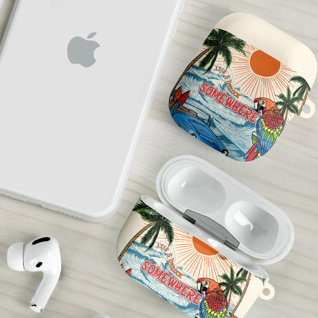 Summer Holiday It's 5 o'clock Somewhere Vintage Hawaii AirPods Case