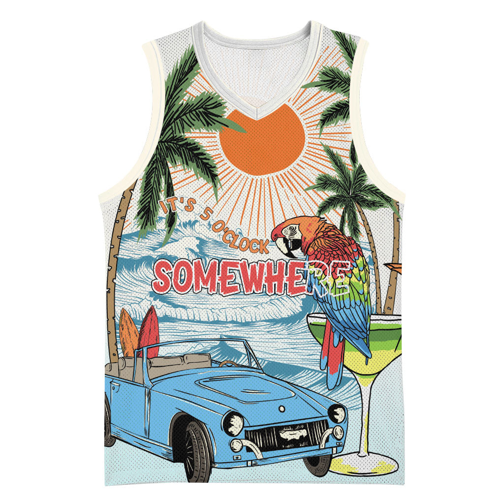 Summer Holiday It's 5 o'clock Somewhere Vintage Hawaii Basketball Jersey