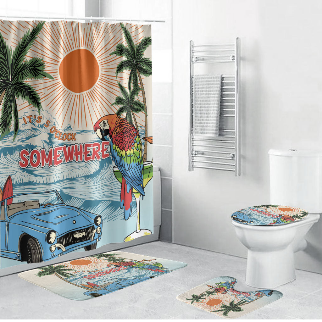 Summer Holiday It's 5 o'clock Somewhere Vintage Hawaii Bathroom Set