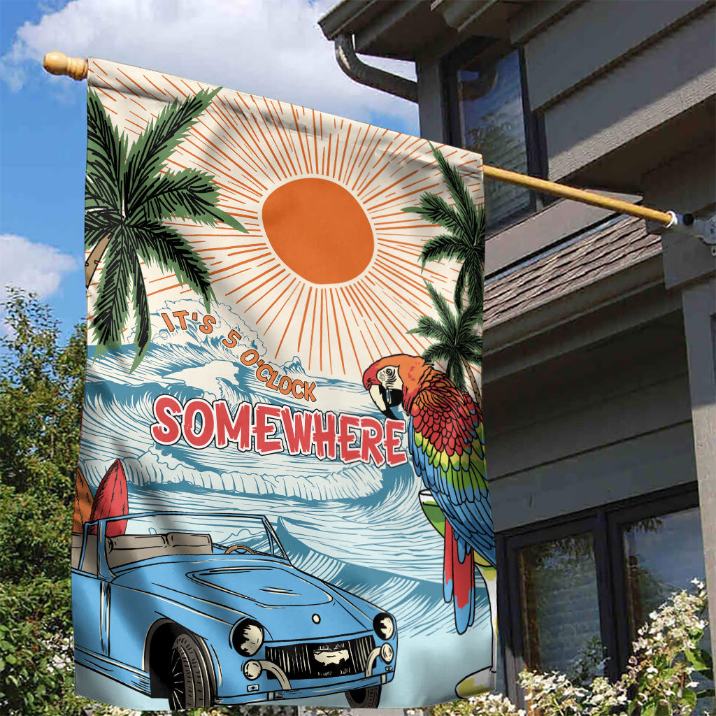 Summer Holiday It's 5 o'clock Somewhere Vintage Hawaii Garden Flag