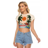 Summer Holiday It's 5 o'clock Somewhere Vintage Hawaii Raglan Cropped T Shirt