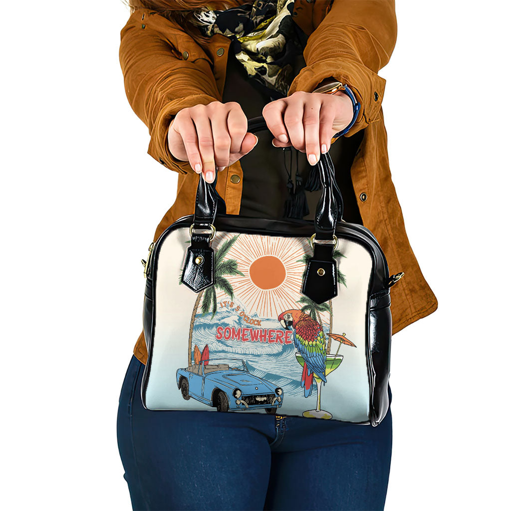Summer Holiday It's 5 o'clock Somewhere Vintage Hawaii Shoulder Handbag