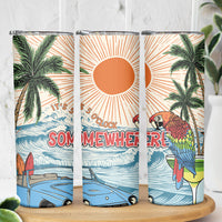Summer Holiday It's 5 o'clock Somewhere Vintage Hawaii Skinny Tumbler