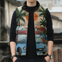 Summer Holiday It's 5 o'clock Somewhere Vintage Hawaii Sleeveless Puffer Jacket