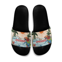 Summer Holiday It's 5 o'clock Somewhere Vintage Hawaii Slide Sandals