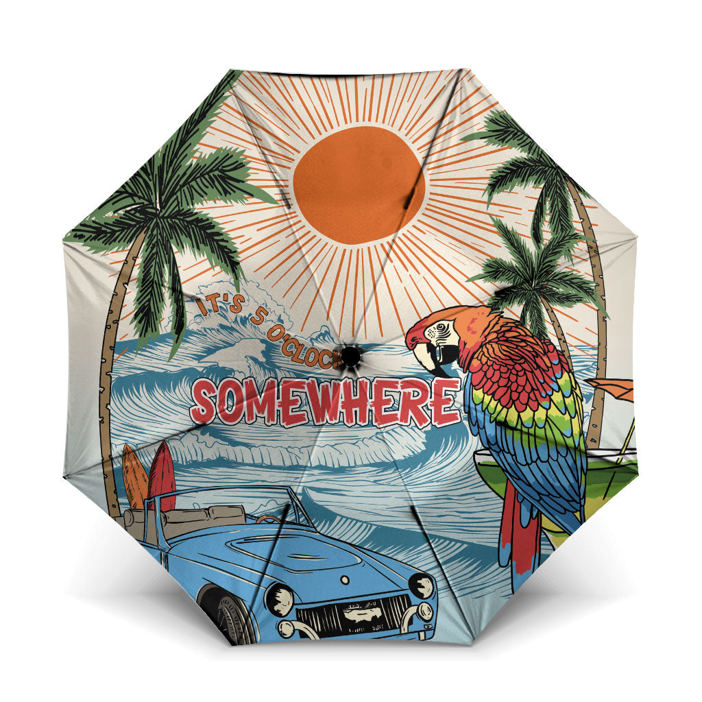 Summer Holiday It's 5 o'clock Somewhere Vintage Hawaii Umbrella