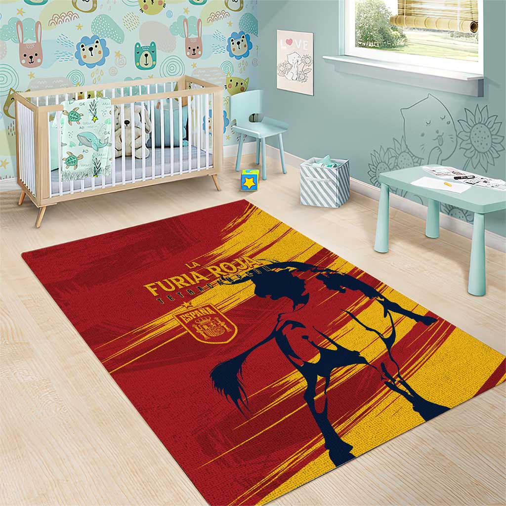 Spain La Furia Roja Area Rug 2024 Tetracampeon Espana LT7 - Wonder Print Shop