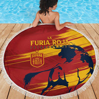 Spain La Furia Roja Beach Blanket 2024 Tetracampeon Espana LT7 - Wonder Print Shop