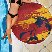 Spain La Furia Roja Beach Blanket 2024 Tetracampeon Espana LT7 - Wonder Print Shop