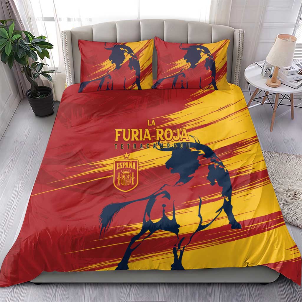 Spain La Furia Roja Bedding Set 2024 Tetracampeon Espana LT7 - Wonder Print Shop