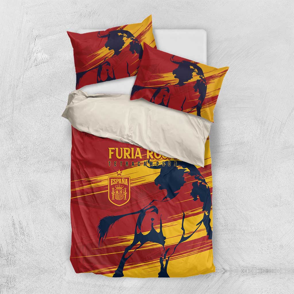 Spain La Furia Roja Bedding Set 2024 Tetracampeon Espana LT7 - Wonder Print Shop