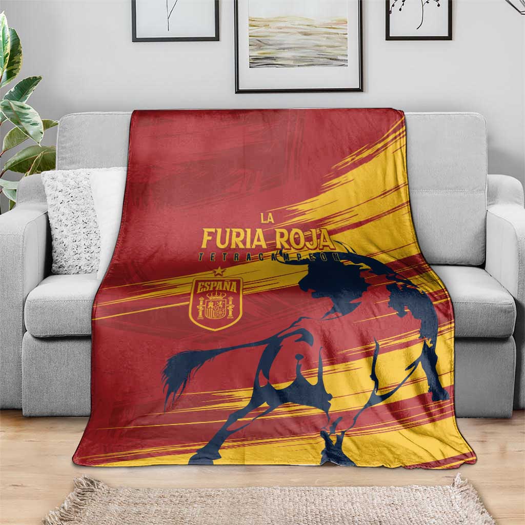 Spain La Furia Roja Blanket 2024 Tetracampeon Espana