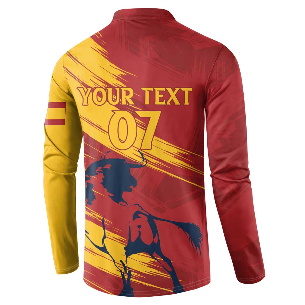 Spain La Furia Roja Custom Button Sweatshirt 2024 Tetracampeon Espana LT7 - Wonder Print Shop
