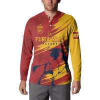 Spain La Furia Roja Custom Button Sweatshirt 2024 Tetracampeon Espana LT7 - Wonder Print Shop