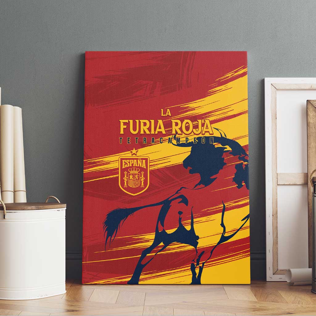 Spain La Furia Roja Canvas Wall Art 2024 Tetracampeon Espana LT7 - Wonder Print Shop