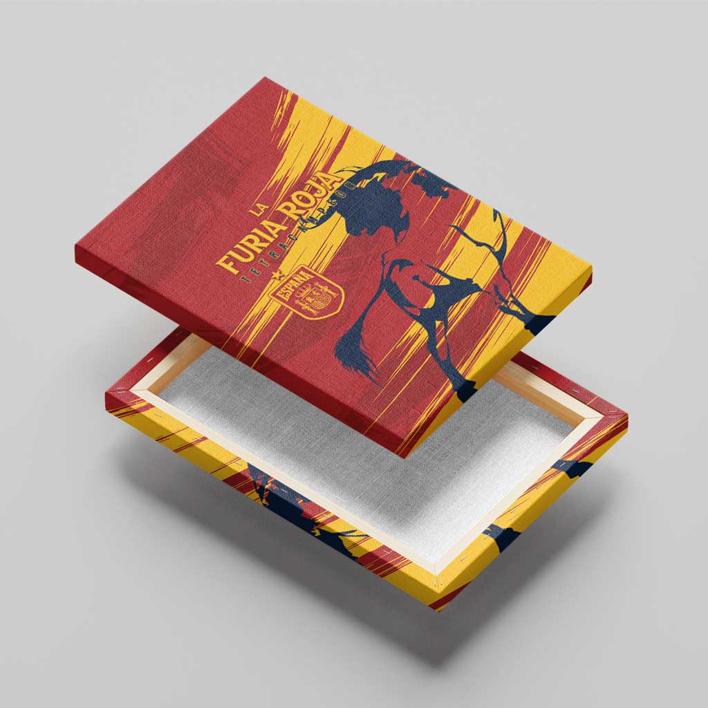 Spain La Furia Roja Canvas Wall Art 2024 Tetracampeon Espana LT7 - Wonder Print Shop