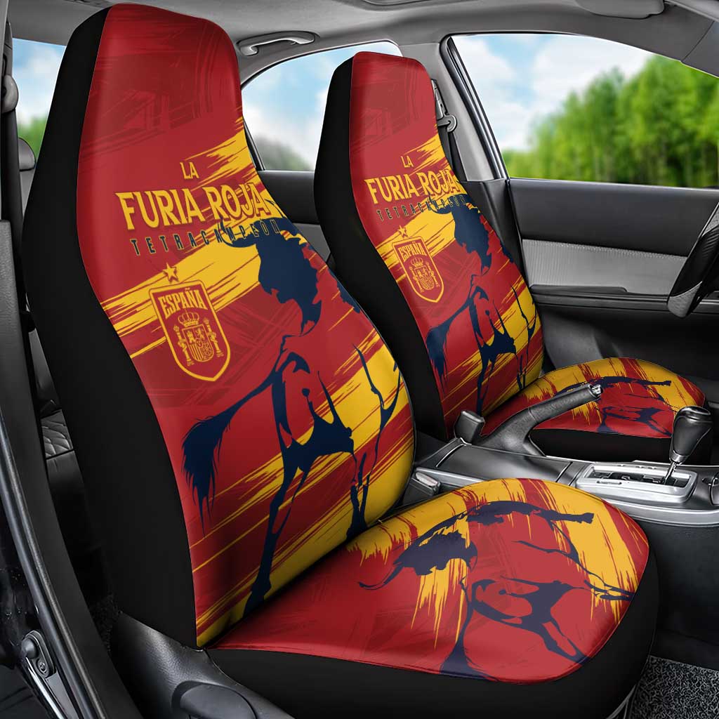Spain La Furia Roja Car Seat Cover 2024 Tetracampeon Espana LT7 - Wonder Print Shop