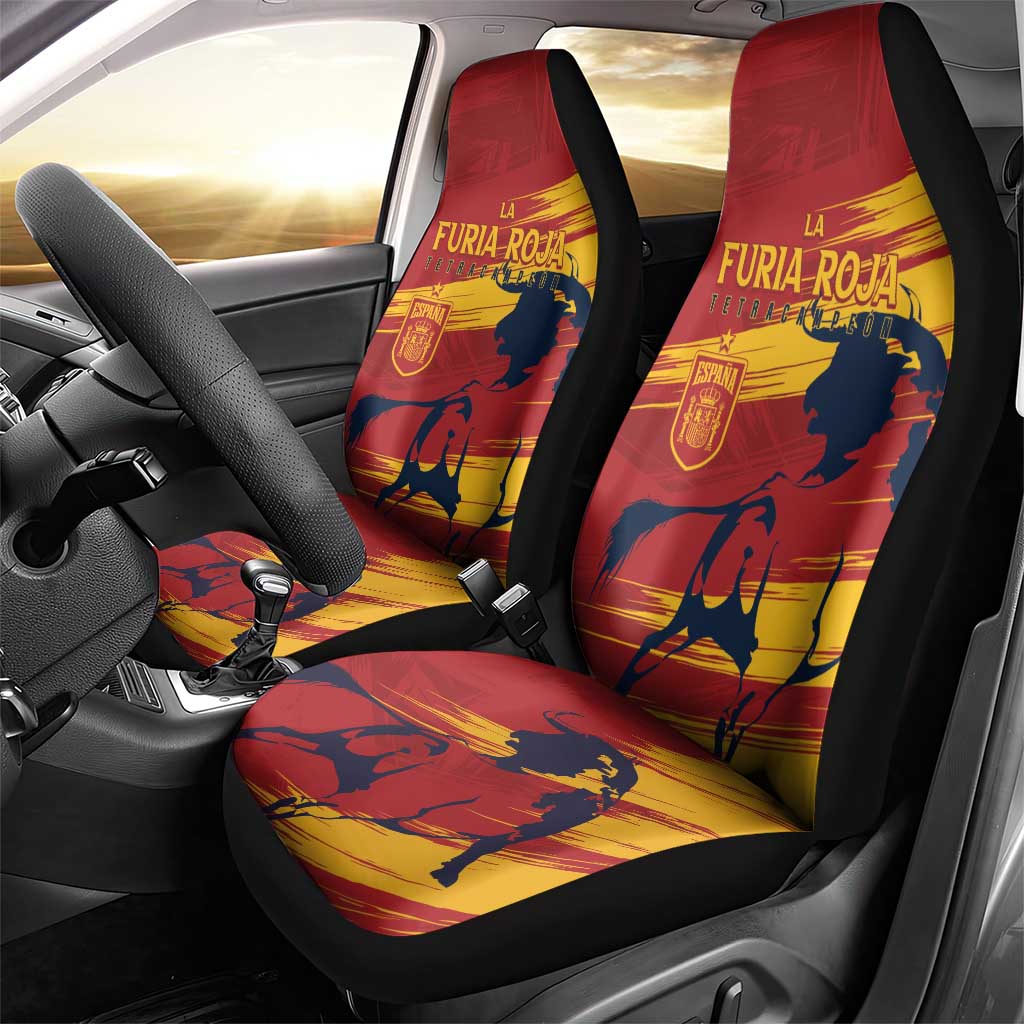 Spain La Furia Roja Car Seat Cover 2024 Tetracampeon Espana LT7 - Wonder Print Shop