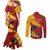 Spain La Furia Roja Custom Couples Matching Mermaid Dress and Long Sleeve Button Shirt 2024 Tetracampeon Espana