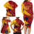 Spain La Furia Roja Custom Family Matching Long Sleeve Bodycon Dress and Hawaiian Shirt 2024 Tetracampeon Espana LT7 - Wonder Print Shop