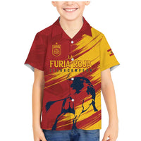 Spain La Furia Roja Custom Family Matching Mermaid Dress and Hawaiian Shirt 2024 Tetracampeon Espana LT7 - Wonder Print Shop