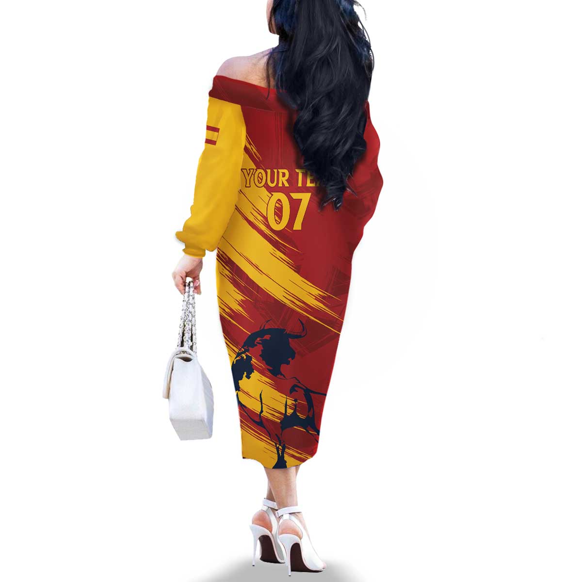 Spain La Furia Roja Custom Family Matching Off The Shoulder Long Sleeve Dress and Hawaiian Shirt 2024 Tetracampeon Espana - Wonder Print Shop