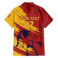 Spain La Furia Roja Custom Family Matching Short Sleeve Bodycon Dress and Hawaiian Shirt 2024 Tetracampeon Espana - Wonder Print Shop