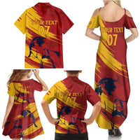 Spain La Furia Roja Custom Family Matching Summer Maxi Dress and Hawaiian Shirt 2024 Tetracampeon Espana - Wonder Print Shop