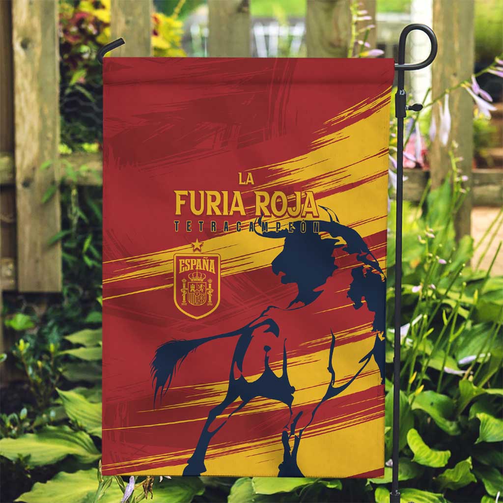 Spain La Furia Roja Garden Flag 2024 Tetracampeon Espana - Wonder Print Shop