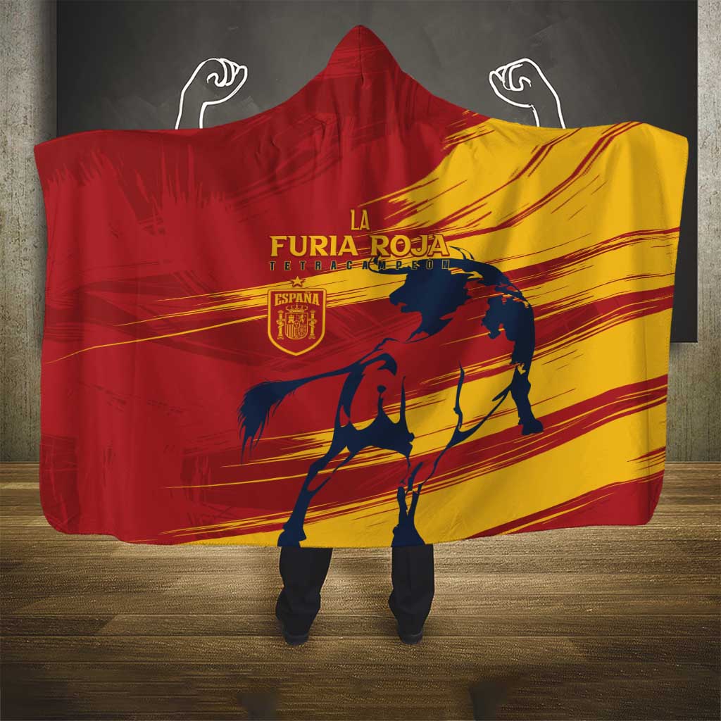 Spain La Furia Roja Hooded Blanket 2024 Tetracampeon Espana