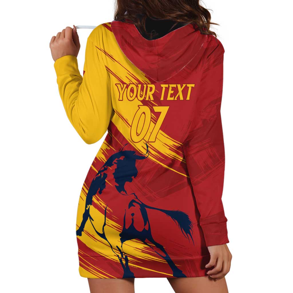 Spain La Furia Roja Custom Hoodie Dress 2024 Tetracampeon Espana - Wonder Print Shop