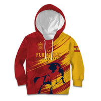 Spain La Furia Roja Custom Kid Hoodie 2024 Tetracampeon Espana - Wonder Print Shop
