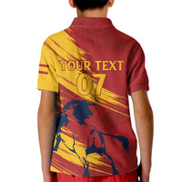 Spain La Furia Roja Custom Kid Polo Shirt 2024 Tetracampeon Espana - Wonder Print Shop
