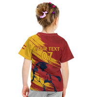 Spain La Furia Roja Custom Kid T Shirt 2024 Tetracampeon Espana - Wonder Print Shop
