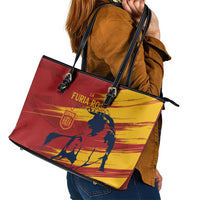 Spain La Furia Roja Leather Tote Bag 2024 Tetracampeon Espana - Wonder Print Shop