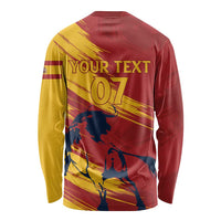 Spain La Furia Roja Custom Long Sleeve Shirt 2024 Tetracampeon Espana - Wonder Print Shop
