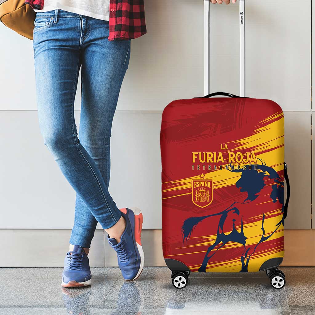 Spain La Furia Roja Luggage Cover 2024 Tetracampeon Espana - Wonder Print Shop