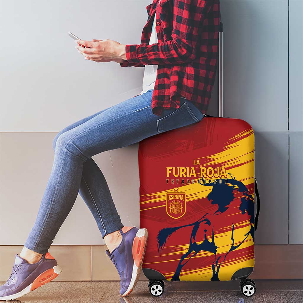 Spain La Furia Roja Luggage Cover 2024 Tetracampeon Espana - Wonder Print Shop