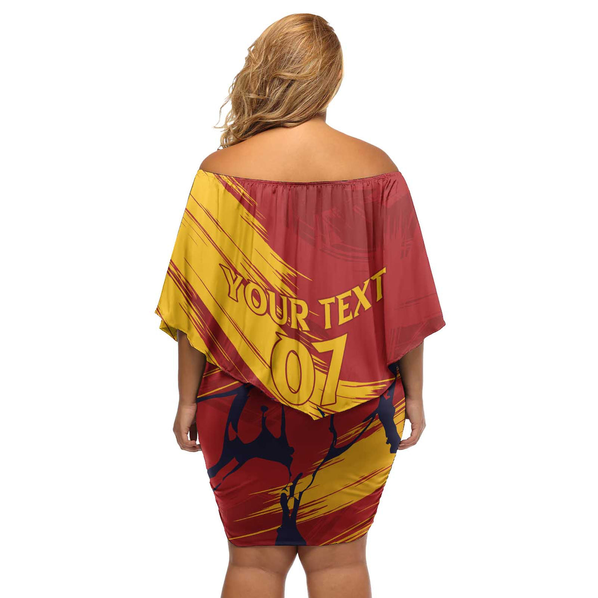 Spain La Furia Roja Custom Off Shoulder Short Dress 2024 Tetracampeon Espana - Wonder Print Shop